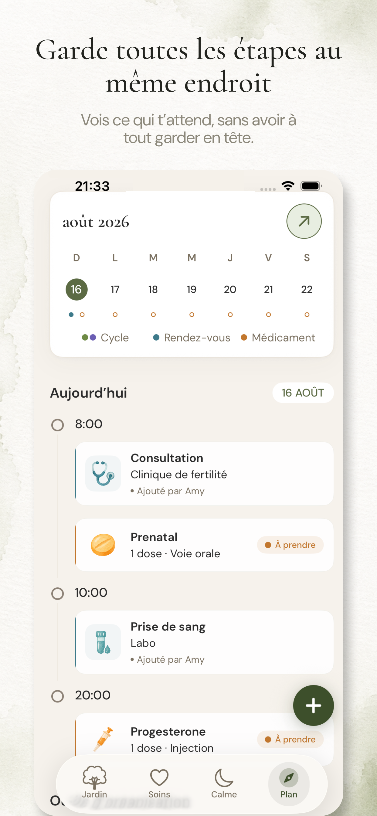 Écran Calendrier d'Anviah